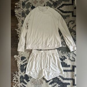Cozy Earth Bamboo Pullover Crew and Bamboo Jogger Short Set